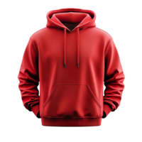 Red hoodie jacket mock up isolated on transparent background png