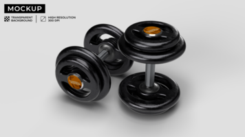 mockup of two dumbbells with lid psd