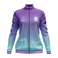 Womens track top zipper with turtleneck collar front view psd
