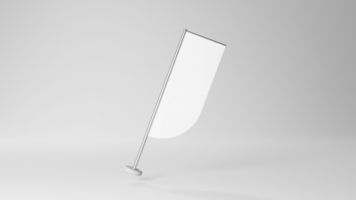 White flag on a gray background 3d render psd