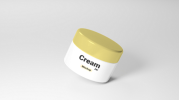 A cream container with cream on it psd