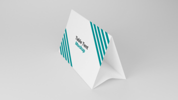 A folded paper box with a green stripe design psd