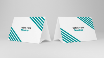 Two table top mockups with a green and white stripe pattern psd