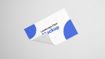 A folded paper business card mockup on a white background psd