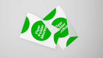 A folded piece of paper with green circles on it psd