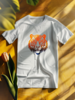 Casual and Stylish Tee with an Abstract Botanical Design psd
