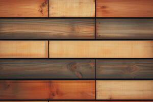 Textured wooden planks illuminated in warm tones. Neural network photo