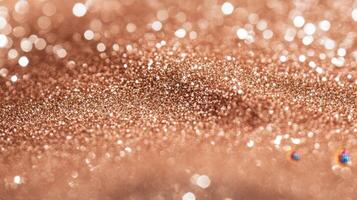 Sparkling rose gold glitter creates a mesmerizing backdrop ideal for crafts and decorative projects during festive occasions photo