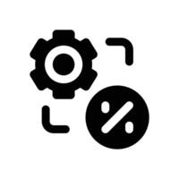 percentage glyph icon. Strong and solid icon for websites and mobile apps. vector