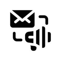 email glyph icon. Strong and solid icon for websites and mobile apps. vector