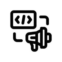 coding line icon. Clean and minimalist icon for websites, mobile apps, presentations, and logos. Fully scalable and customizable for any project. vector