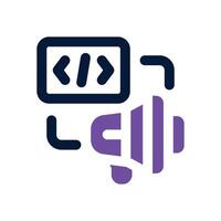 coding dual tone icon. Sleek and modern icon for websites and mobile apps. vector