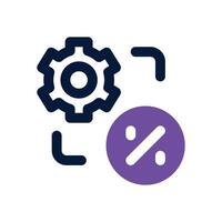 percentage dual tone icon. Sleek and modern icon for websites and mobile apps. vector