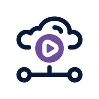 cloud dual tone icon. Sleek and modern icon for websites and mobile apps. vector