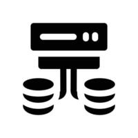 database glyph icon. Strong and solid icon for websites and mobile apps. vector