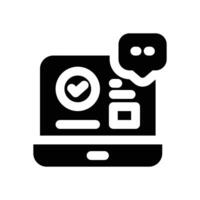 online event registration glyph icon. Strong and solid icon for websites and mobile apps. vector