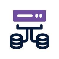 database dual tone icon. Sleek and modern icon for websites and mobile apps. vector