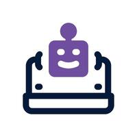 virtual bot dual tone icon. Sleek and modern icon for websites and mobile apps. vector