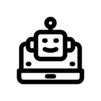 virtual bot line icon. Clean and minimalist icon for websites and mobile apps. vector
