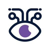 computer vision dual tone icon. Sleek and modern icon for websites and mobile apps. vector