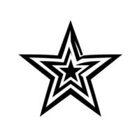 Black and white starburst with nested layers on a white background, featuring a concentric star pattern. vector