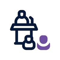 conference dual tone icon. Sleek and modern icon for websites and mobile apps. vector