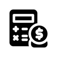accounting glyph icon. Strong and solid icon for websites and mobile apps. vector