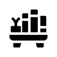 bookshelf glyph icon. Strong and solid icon for websites, mobile interfaces, presentations, and visual branding. High quality and easy to edit. vector
