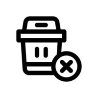 trashbin line icon. Clean and minimalist icon for websites, mobile apps, presentations, and logos. Fully scalable and customizable for any project. vector