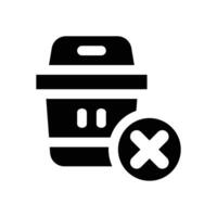 trashbin glyph icon. Strong and solid icon for websites, mobile interfaces, presentations, and visual branding. High quality and easy to edit. vector