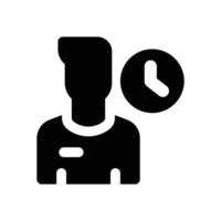 work time glyph icon. Strong and solid icon for websites, mobile interfaces, presentations, and visual branding. High quality and easy to edit. vector