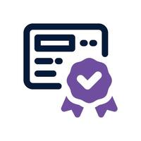 certification dual tone icon. Sleek and modern icon for websites and mobile apps. vector