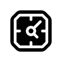 clock glyph icon. Strong and solid icon for websites, mobile interfaces, presentations, and visual branding. High quality and easy to edit. vector