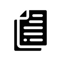 document glyph icon. Strong and solid icon for websites and mobile apps. vector