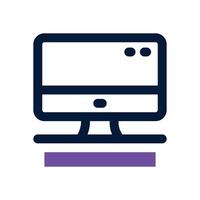 computer dual tone icon. Sleek and modern icon for websites and mobile apps. vector