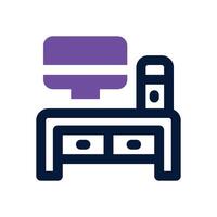 work table dual tone icon. Sleek and modern icon for websites and mobile apps. vector