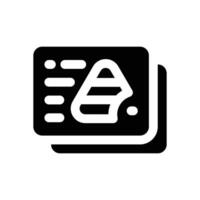 business card glyph icon. Strong and solid icon for websites and mobile apps. vector