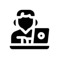 freelancer glyph icon. Strong and solid icon for websites and mobile apps. vector