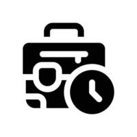 working time glyph icon. Strong and solid icon for websites, mobile interfaces, presentations, and visual branding. High quality and easy to edit. vector