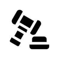 auction hammer glyph icon. Strong and solid icon for websites, mobile interfaces, presentations, and visual branding. High quality and easy to edit. vector