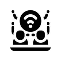 remote access glyph icon. Strong and solid icon for websites, mobile interfaces, presentations, and visual branding. High quality and easy to edit. vector