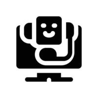 virtual assistant glyph icon. Strong and solid icon for websites, mobile interfaces, presentations, and visual branding. High quality and easy to edit. vector