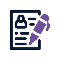 resume dual tone icon. Sleek and modern icon for websites and mobile apps. vector