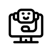 virtual assistant line icon. Clean and minimalist icon for websites, mobile apps, presentations, and logos. Fully scalable and customizable for any project. vector