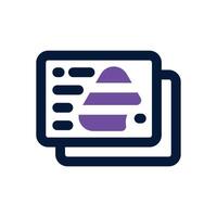 business card dual tone icon. Sleek and modern icon for websites and mobile apps. vector