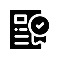 accreditation glyph icon. Strong and solid icon for websites, mobile interfaces, presentations, and visual branding. High quality and easy to edit. vector