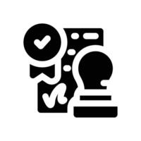 validation glyph icon. Strong and solid icon for websites, mobile interfaces, presentations, and visual branding. High quality and easy to edit. vector