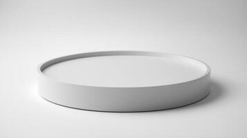 A white product podium on white surface photo