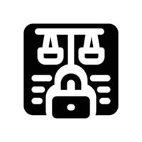 privacy law glyph icon. Strong and solid icon for websites and mobile apps. vector