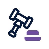auction hammer dual tone icon. Sleek and modern icon for websites and mobile apps. vector